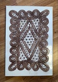 Image 1 of Ribbon lace light brown wall tile - 7”x9”