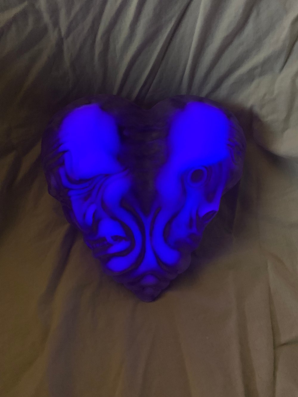 Conjoined Heart Maquette One Off- Clear, Purple and and Cream Glow