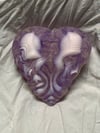 Conjoined Heart Maquette One Off- Clear, Purple and and Cream Glow