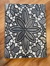 Black and white medallion lace wall tile - oblong