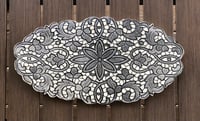 Image 1 of Black and white medallion lace wall tile - 17”