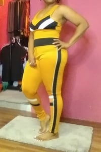 Image 3 of HOODED 3 PIECE JOGGER SET MUSTARD 