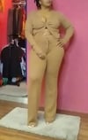 CAMEL KNOTTED FRONT SWEATER 2 PIECE SET 