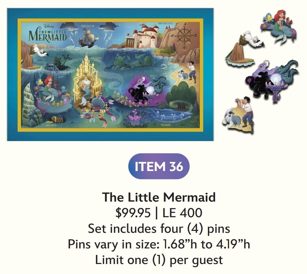 Image of The little mermaid disney maps wdi pin set le 400