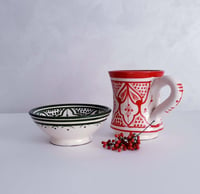 Image 2 of RED CERAMIC MUG - MOROCCAN PATTERNS