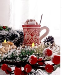 Image 1 of RED CERAMIC MUG - MOROCCAN PATTERNS