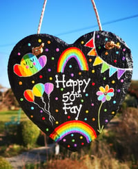 Image 2 of Rainbow birthday heart 30th 40th 50th 70th