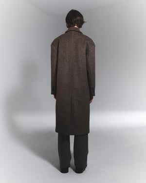 Image of NIGHT FLOW - Wool Blended Check Single Coat (Brown)