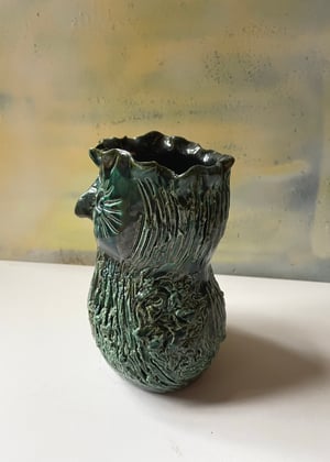 Image of Ceramic Green Owl Vase