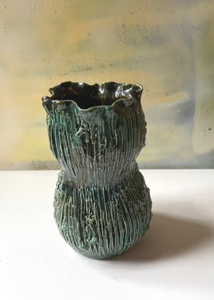 Image of Ceramic Green Owl Vase