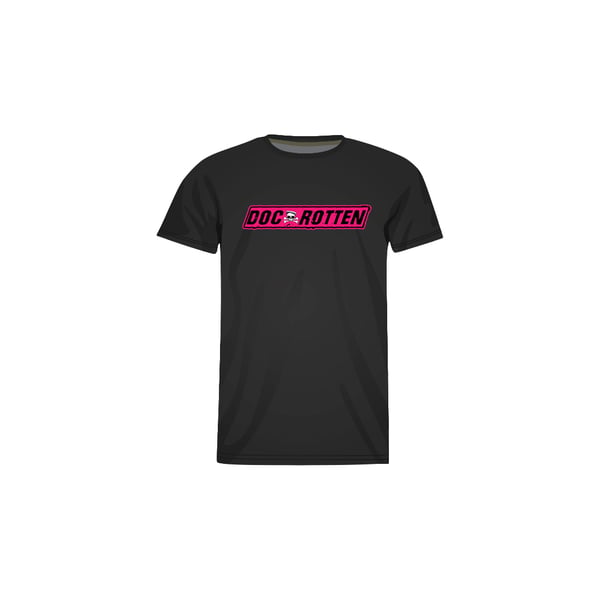 Image of Doc Rotten T-Shirt Black/Pink Logo