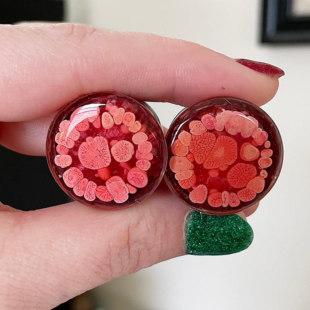 Image of 7/8 Red/Orange Inky Plugs