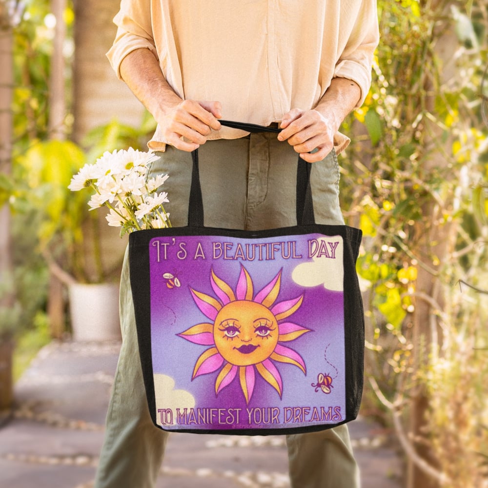 Image of IT'S A BEAUTIFUL DAY TOTE BAG