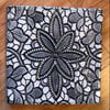 Black and white medallion lace wall tile - square