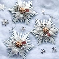 Image 1 of White or Gold Snowflake Conchita Ornaments 