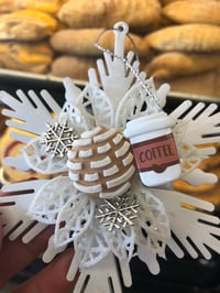 Image 4 of White or Gold Snowflake Conchita Ornaments 