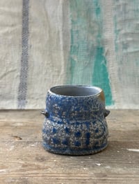 Image 3 of Small soda fired vase - light blue 