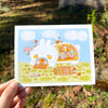 Cozy Bunny House - Postcard