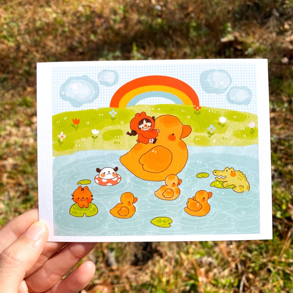 Happy Giant Ducks - Postcard