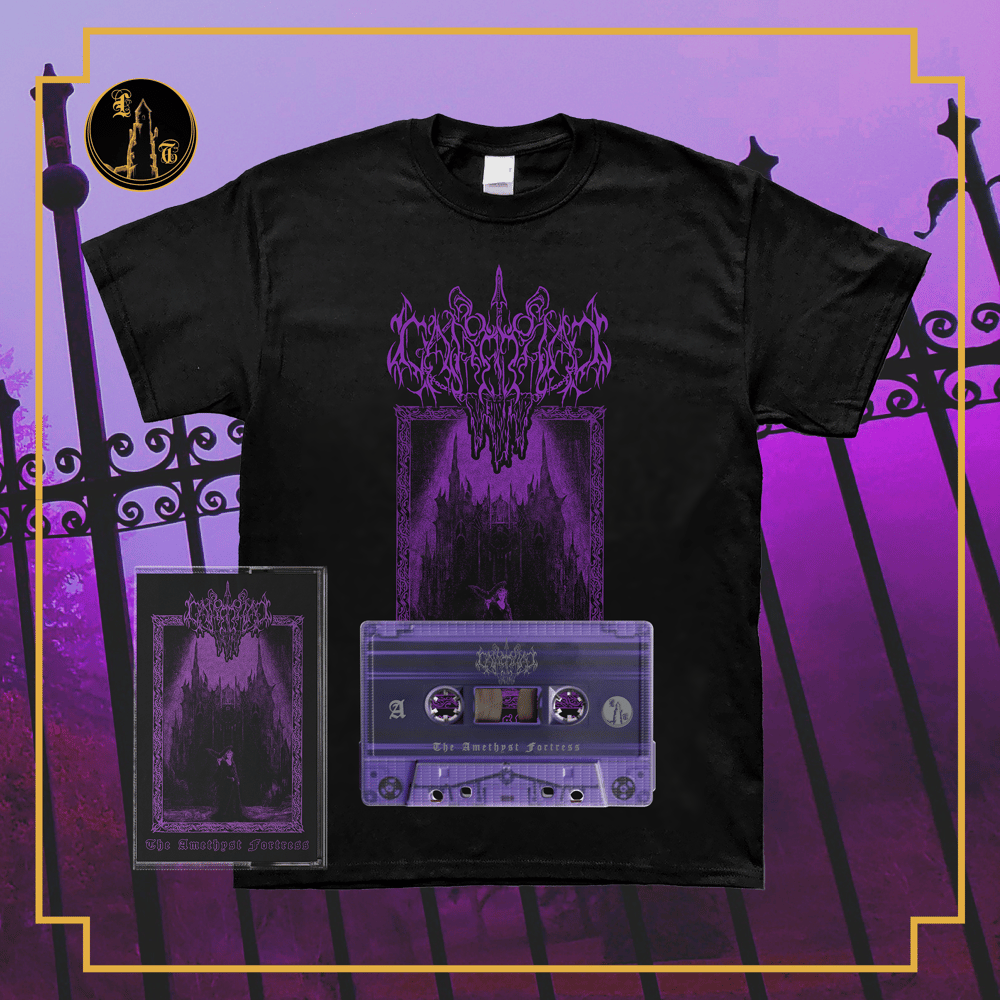 Image of Carathis - The Amethyst Fortress shirt & tape bundle