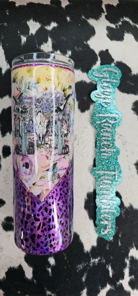 Image of  20 ounce purple cheetah