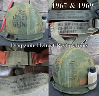 Image 4 of Vietnam M-1C Airborne Helmet 1967 Paratrooper liner Mitchell Camo Cover 1969 sweatband. 