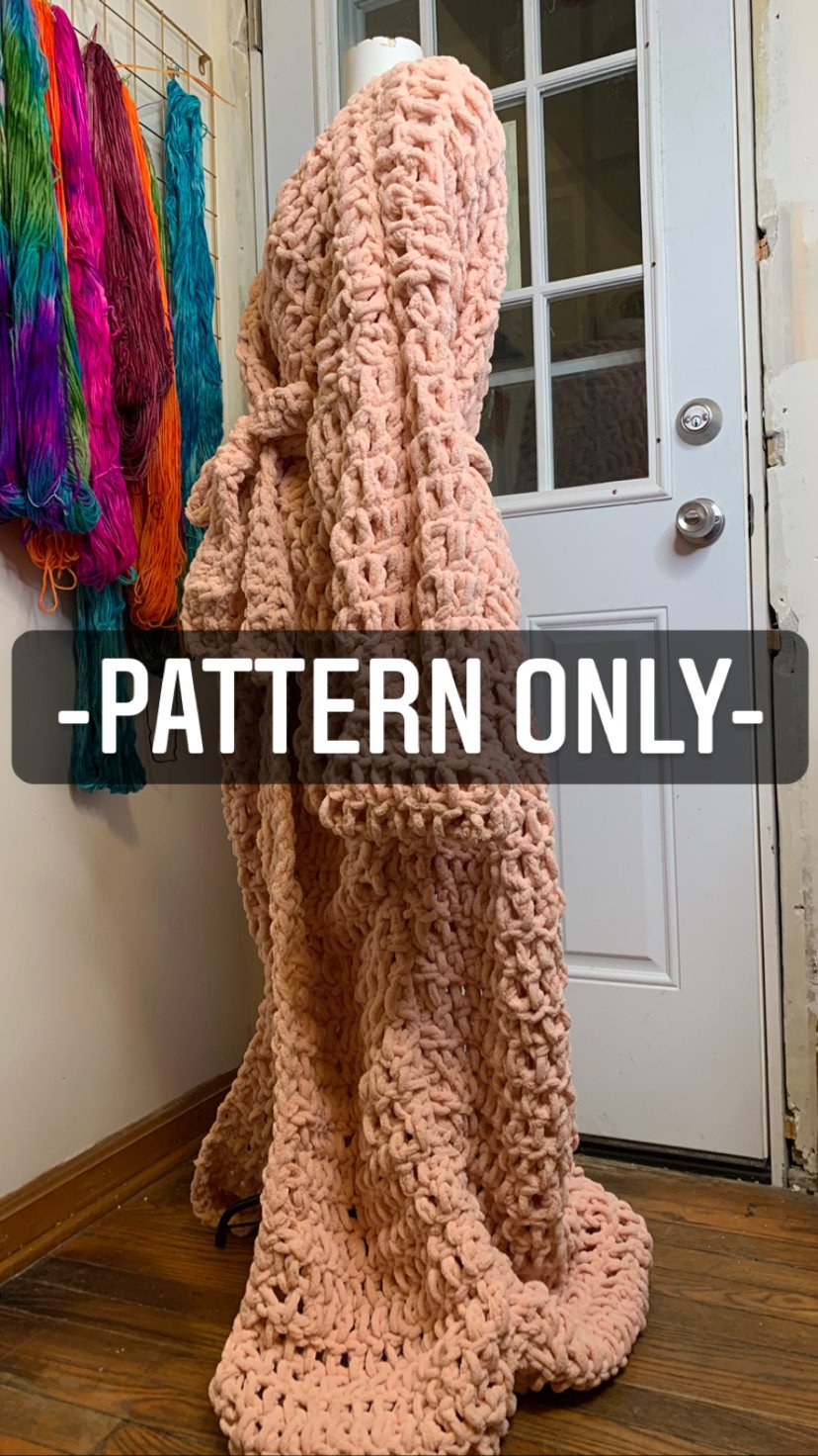 Image of Oversized floor length plush robe Pattern