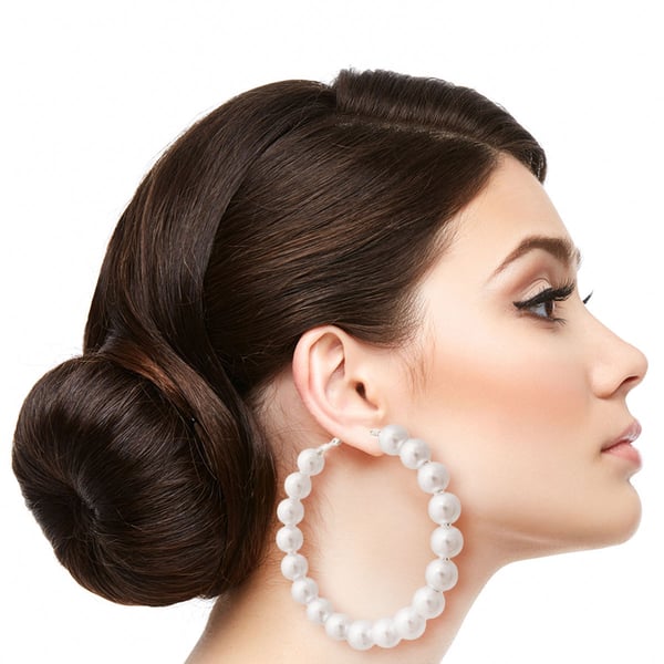 Image of Pearl Hoop Earrings