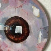 Image 3 of “brown eye” - circle acrylic painting 