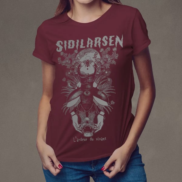 Image of T-shirt girly burgundy "L'ardeur du vivant"