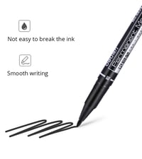 Image 2 of Free Shipping Marker Pen Oil Double Head Fast Dry Permanent Black Oil-based 12 Pcs