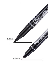 Image 3 of Free Shipping Marker Pen Oil Double Head Fast Dry Permanent Black Oil-based 12 Pcs