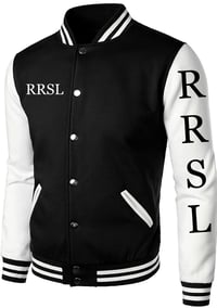 Image 2 of Black/White Men Varsity Jacket 