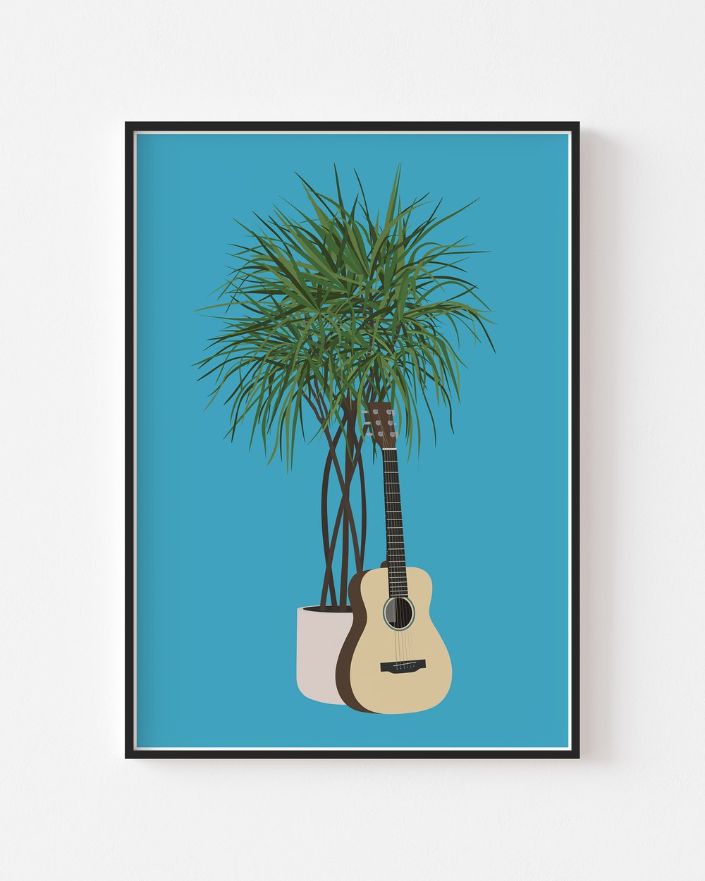 Image of Acoustic Guitar Houseplant Print