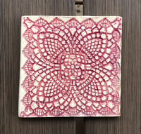 4-petal flower lace wall tile - 3”