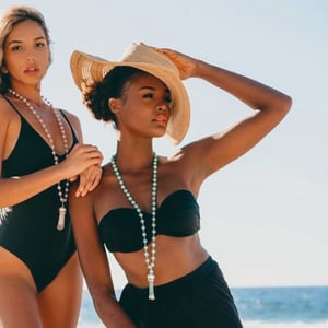 Amazonite & Moonstone Fancy Tassel Necklace