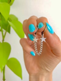 Image 1 of DOUBLE STAR CHAIN EARRING 