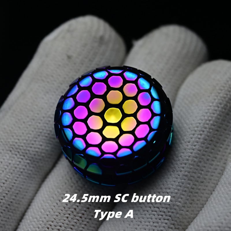 Image of 24.5mm SC Rose button reverse etchde and flamed colors