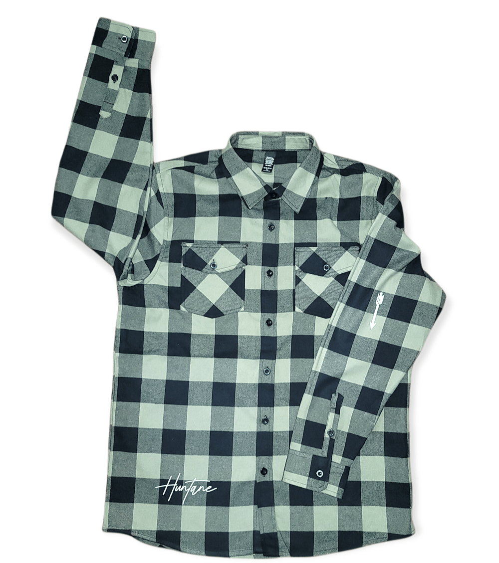 Image of Huntane Signature Series Olive/Blk/Wht Flannel Shirt