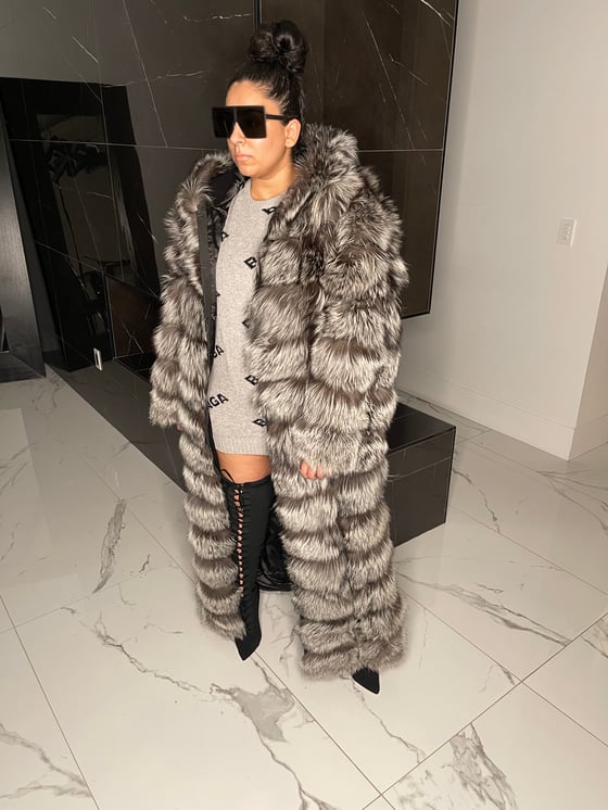 Image of 3in1 Fox Fur Coat - Silver Fox Version