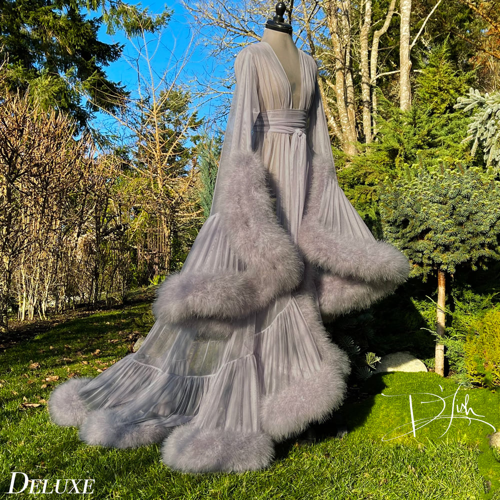 Image of Light Grey "Cassandra" Dressing Gown 