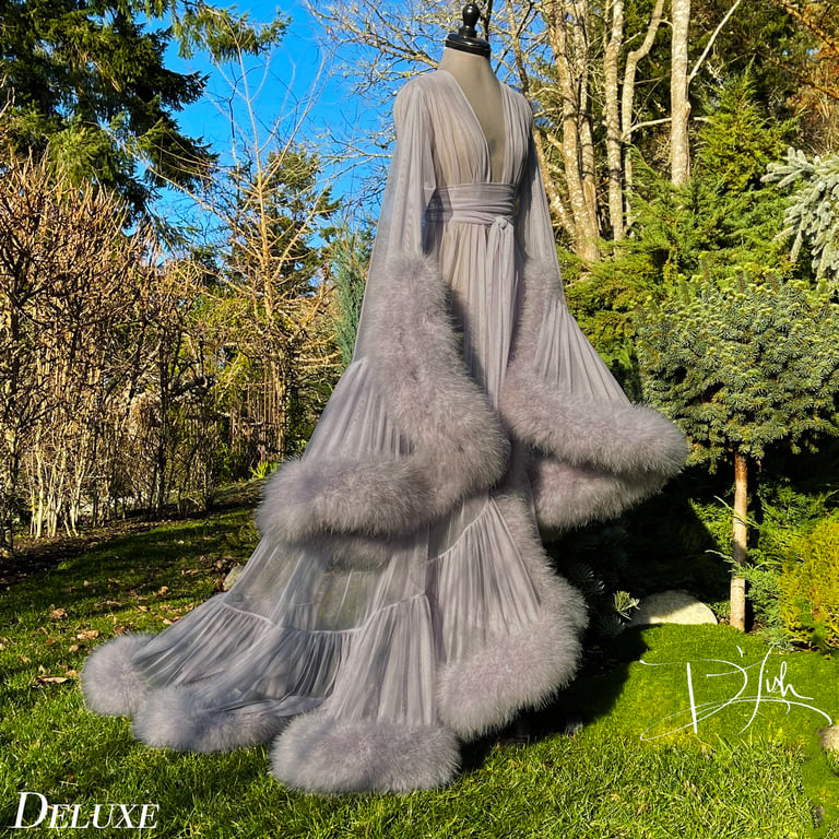 Light Grey "Cassandra" Dressing Gown 