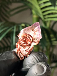 Image 2 of AMETHYST WRAPPED IN COPPER PENDANT - BRAZIL 
