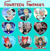 Fourteen Fantasy Heart Buttons!