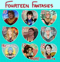 Fourteen Fantasy Heart Buttons!