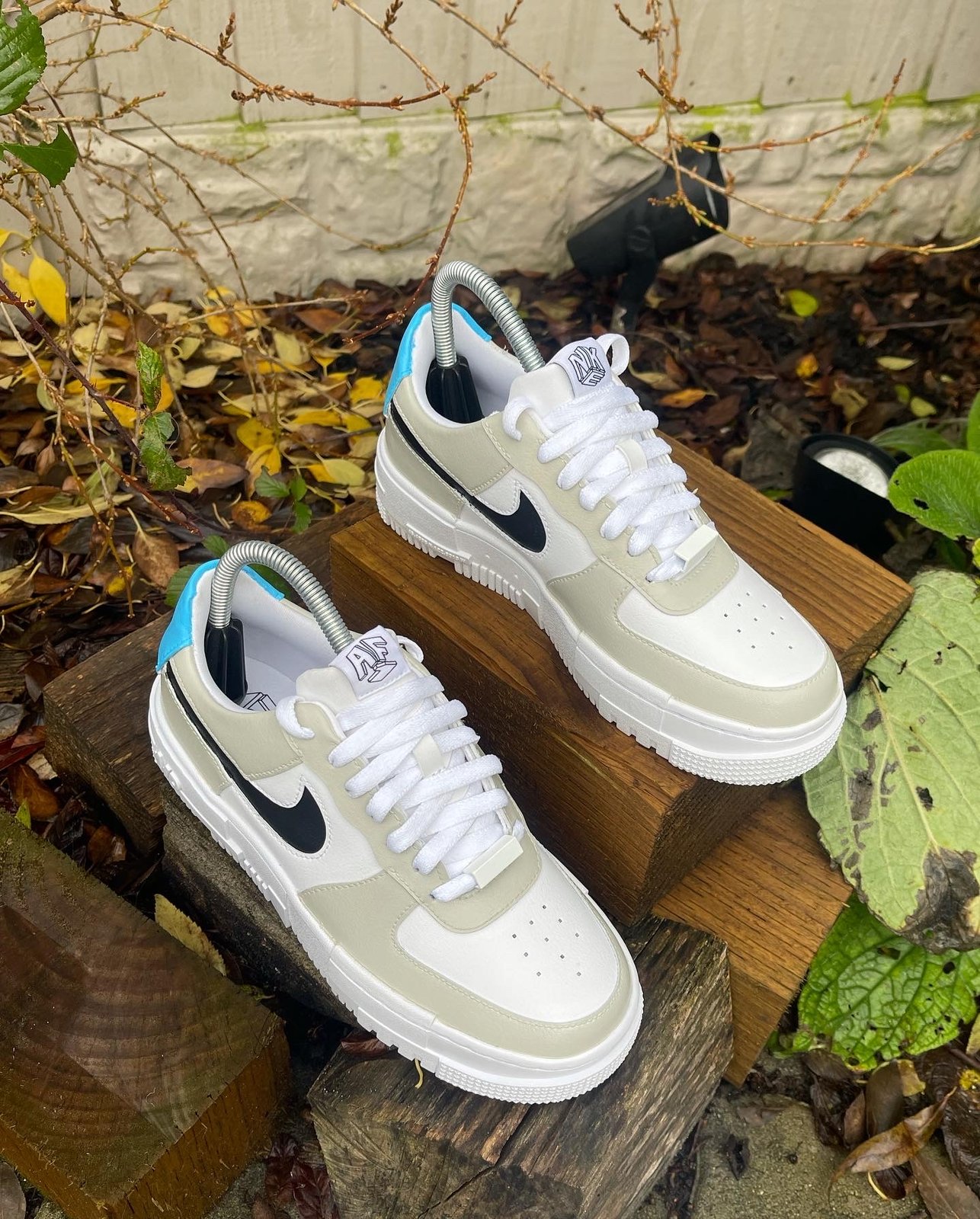 nike air force 1 pixel trainers sail desert sand leopard white