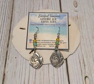 Image of Sterling Silver Cast Dangle Earrings - Swarovski Crystal - Gift Boxed - EB-426