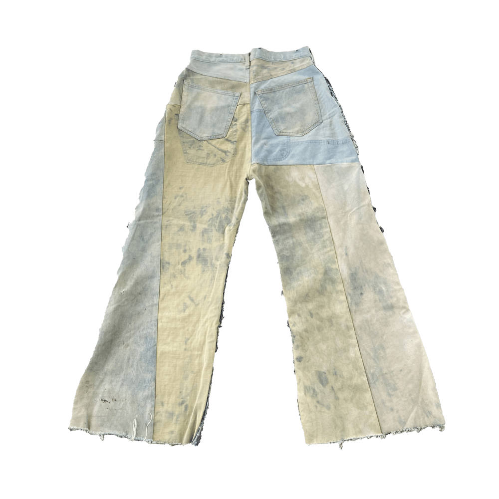 WALNUT-DYED CHENILLE WIDE JEANS 