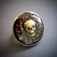 Image 2 of Ruby Rocks Skullie Bronze Pendant