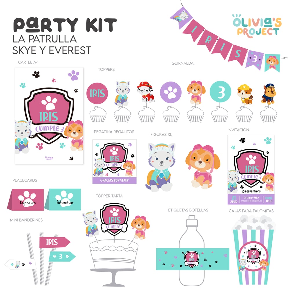 Image of Party Kit Patrulla Skye y Everest 